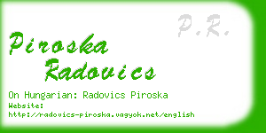 piroska radovics business card